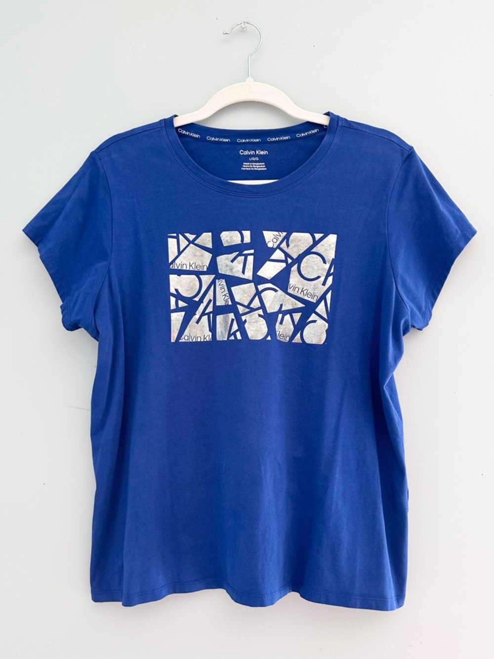 Calvin Klein Blue Logo Tee Large